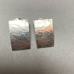 Vintage artisan textured sterling silver earrings